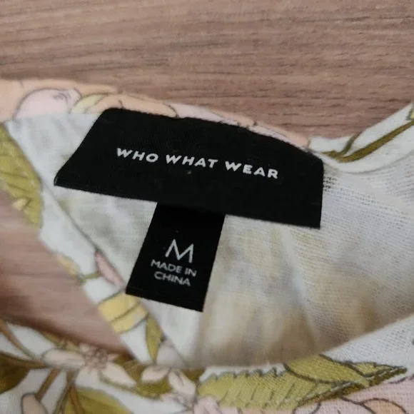 Who What Wear Women's Floral Bishop Sleeve Tie-Back Dress - Picture 7 of 7